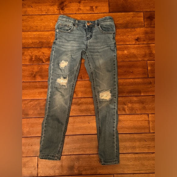 Cat & Jack Other - Cat & Jack Girl's Jeans Light Blue Size 7 Distressed Super Skinny Stretch